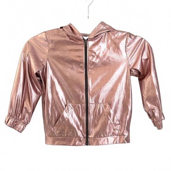 More Than Magic Other - More Than Magic |‎ Girls Metallic Pink Lightweight Spring Zip Up Jacket Hood XS